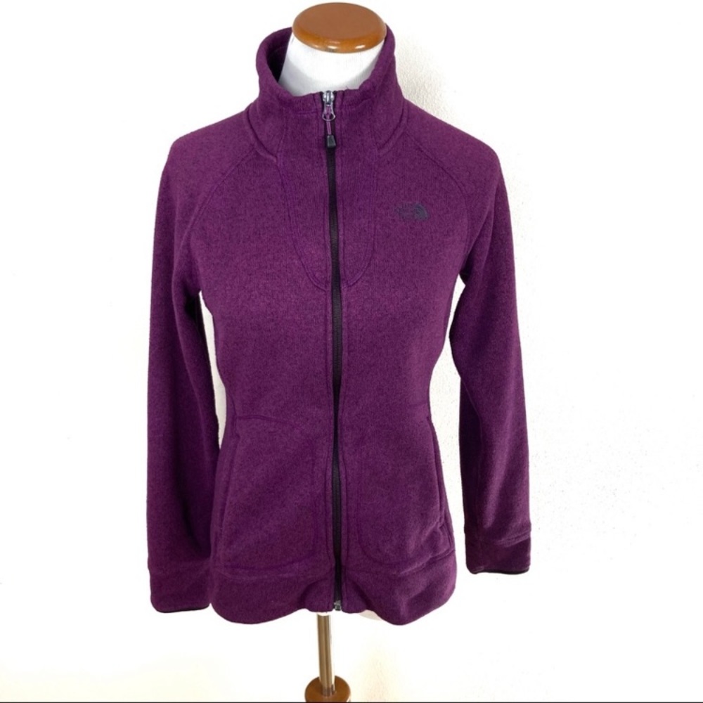 The North Face Women's Crescent Point Purple Full Zip Fleece Jacket Sz Small